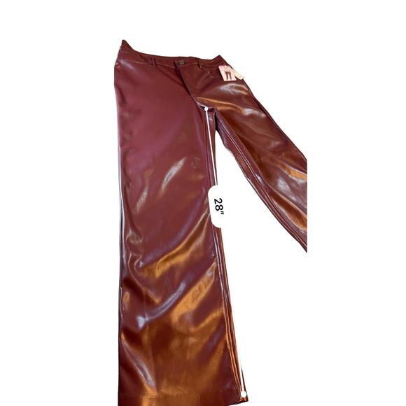NWT Joie Burgundy Faux Leather Pant - Size 6 - Picture 14 of 14
